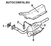 Система выпуска газа / Топливная система Audi TT, схема узла