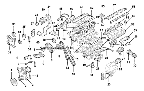 Двигатель / Система охлаждения BMW Z3, схема узла