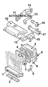 Двигатель / Система охлаждения BMW 3-я серия (e46), схема узла