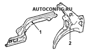 Элементы жесткости кузова / Рама Hyundai Pony, схема узла