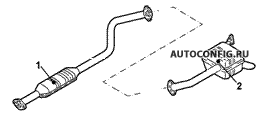 Система выпуска газа / Топливная система Hyundai Matrix, схема узла