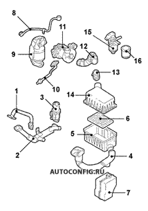 Двигатель / Система охлаждения Hyundai Accent, схема узла