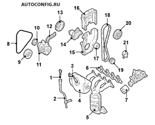 Двигатель / Система охлаждения Hyundai Accent, схема узла