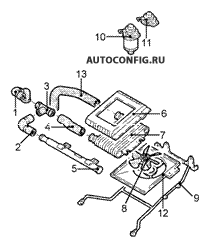 Двигатель / Система охлаждения Hyundai Galloper, схема узла