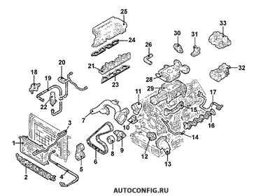 Двигатель / Система охлаждения Jaguar Daimler, схема узла