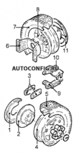 схема узла от Каталог запчастей Rover Discovery, ходовая часть Discovery V8 E #7