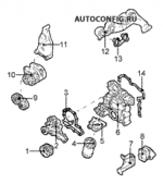 схема узла от Каталог запчастей Rover Discovery, двигатель / система охлаждения Discovery V8I #3