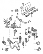 схема узла от Каталог запчастей Rover Discovery, двигатель / система охлаждения Discovery Td5 E #5