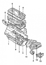 схема узла от Каталог запчастей Mitsubishi Space Wagon, двигатель / система охлаждения Space Wagon 2000 TD GLX #2
