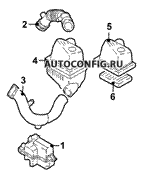 Двигатель / Система охлаждения Toyota Avensis, схема узла
